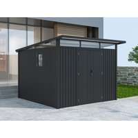 Metall Gerätehaus Modell Skylight 7,56 m² Anthrazi| Rabatt: 26%|3x2m