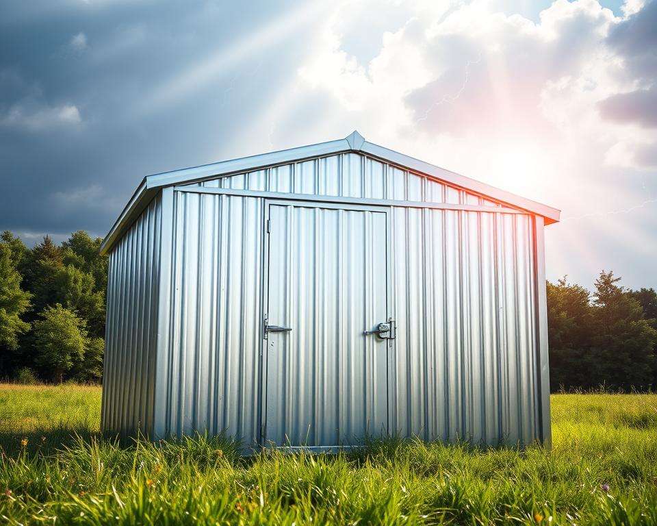 Metallschuppen Blitzschutz Sicherheit