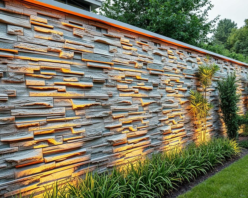 Moderne Kunststein Gartenmauer Verkleidung