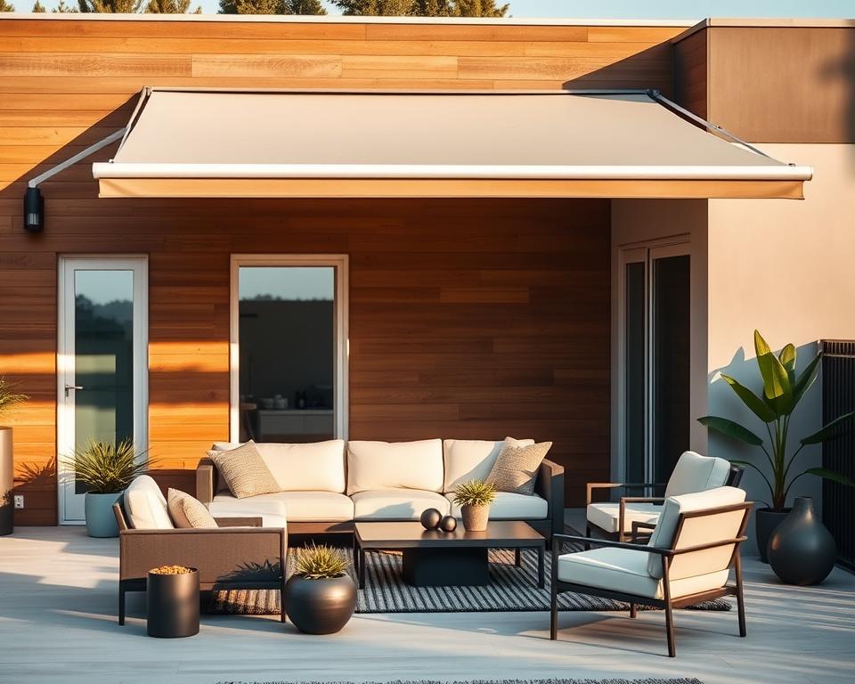 Moderne Terrassenbeschattung