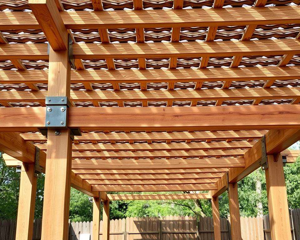 Montage Querbalken und Dachkonstruktion