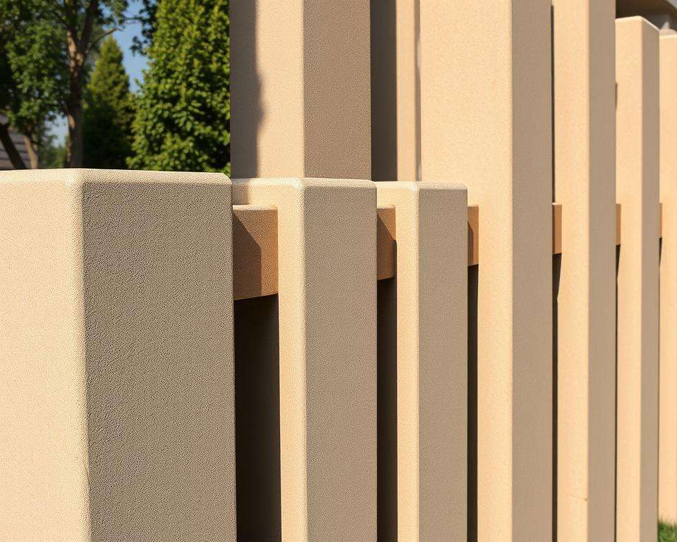 Montage von Betonzaun mit Nut-System