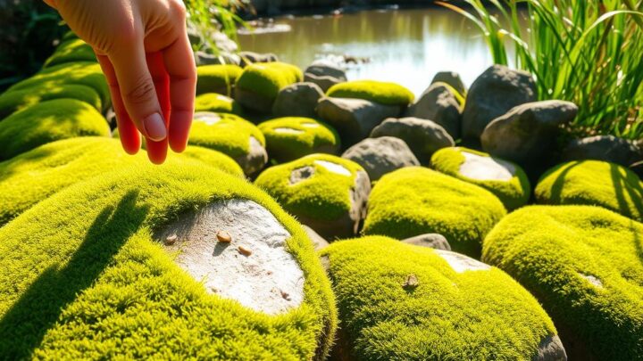 Moos von Steinen entfernen: Anleitung