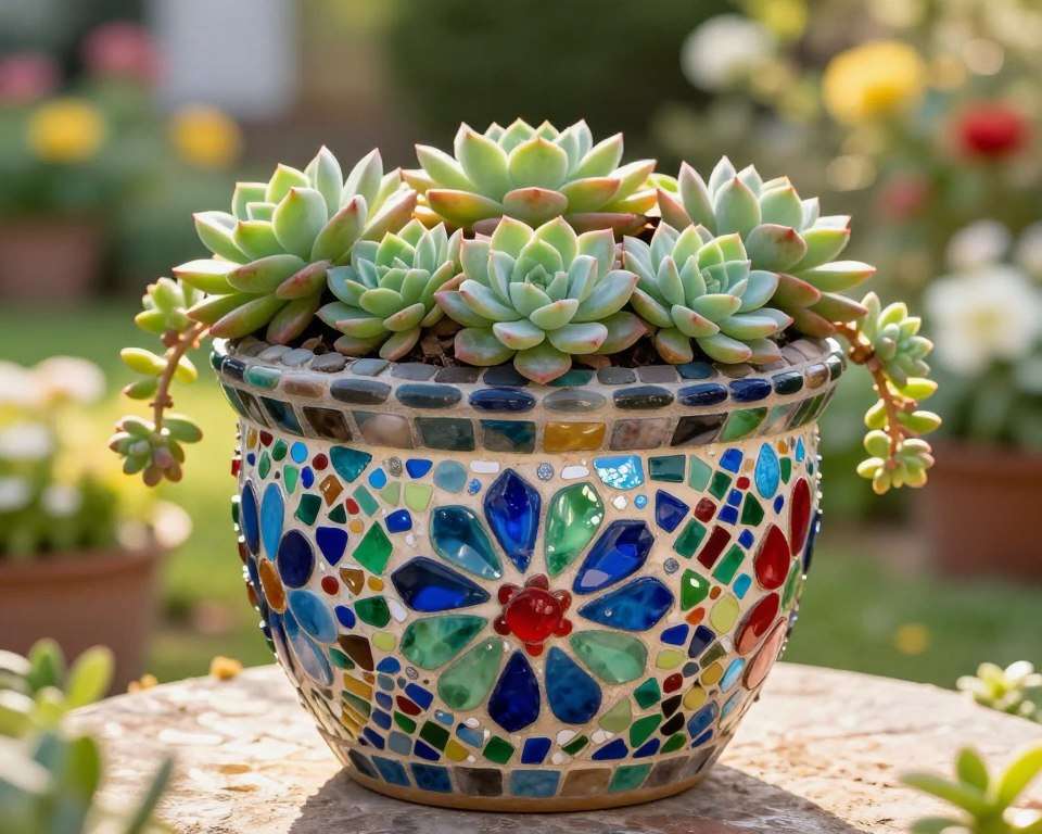 Mosaik Blumentopf Dekoration