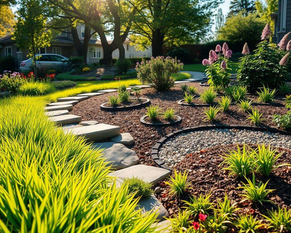 Naturnahe Flächenversickerung im Garten