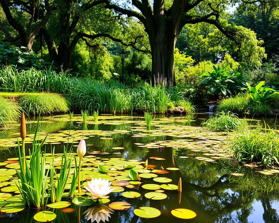 Naturteich mit Wasserpflanzen