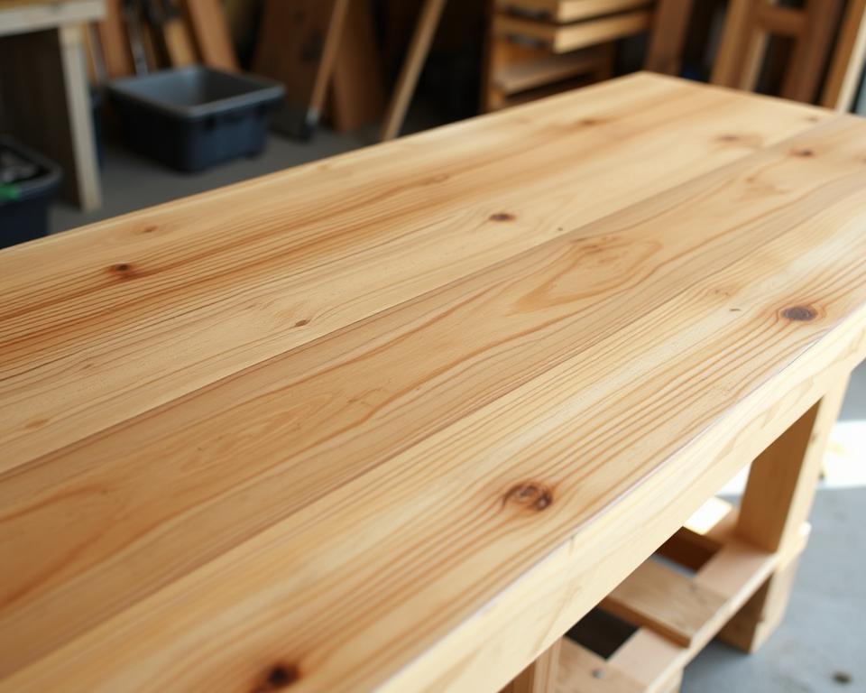 Oberflächenbehandlung Palettenmöbel Werkbank