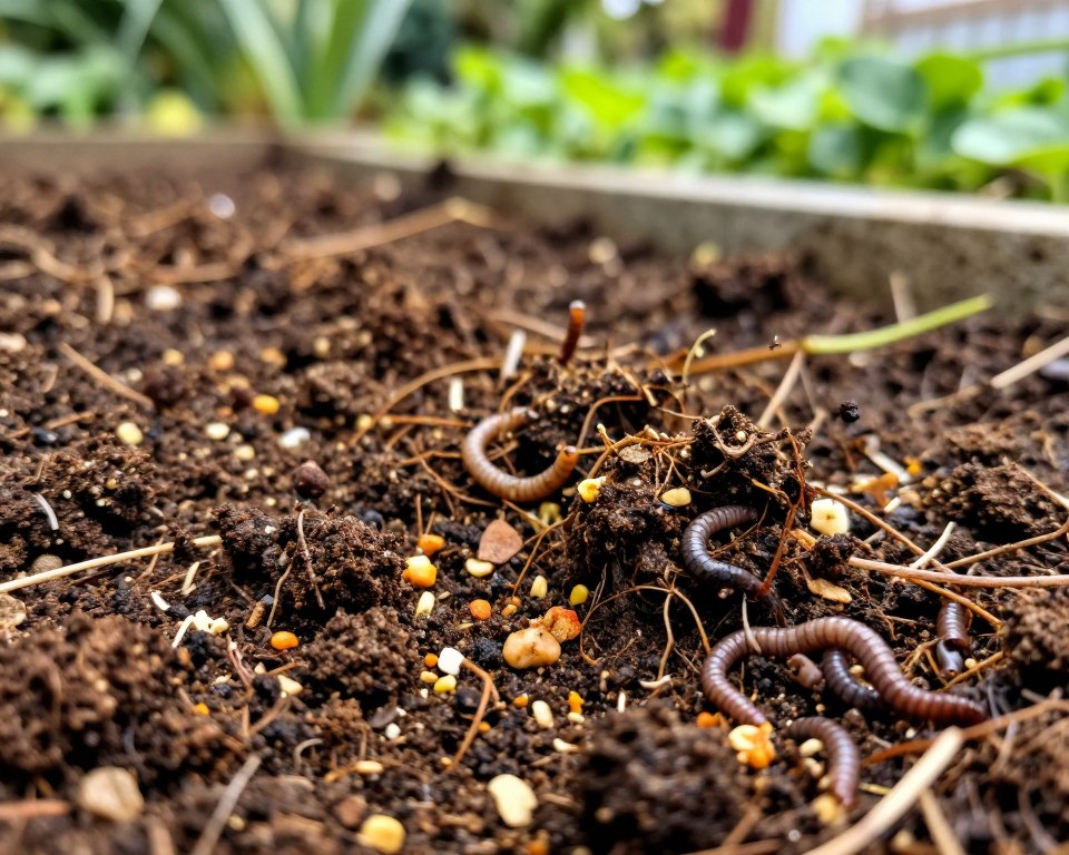 Organisches Material im Gartenboden