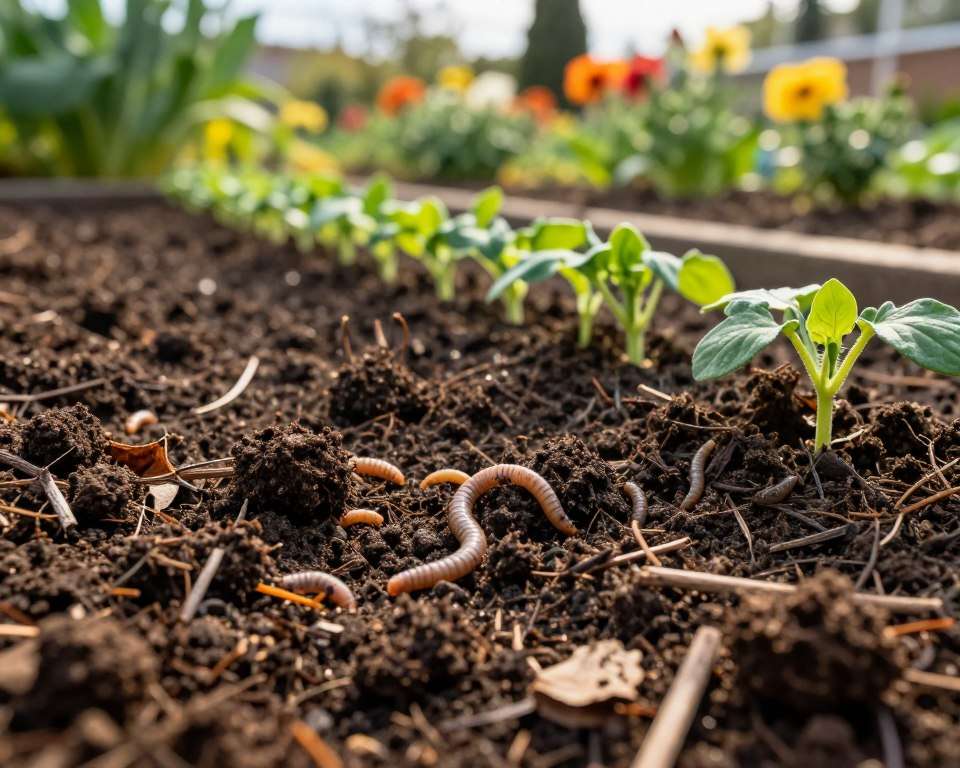 Organisches Material im Gartenboden Organisches Material im Gartenboden