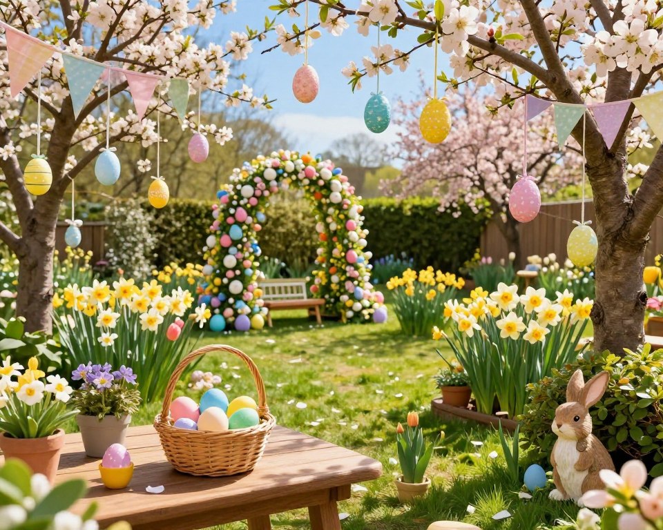 Osterdekoration im Garten Osterdekoration im Garten