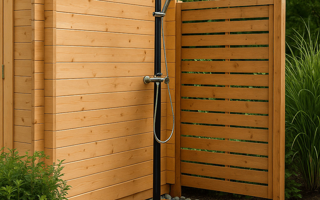 Tipps für die Installation einer Outdoor Dusche am Holzgartenhaus