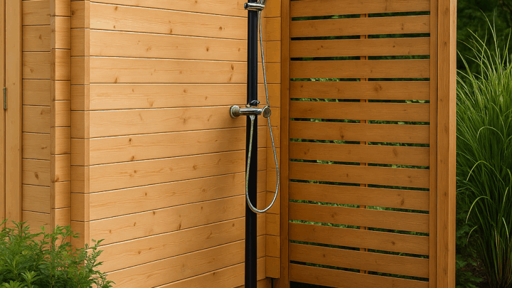 Tipps für die Installation einer Outdoor Dusche am Holzgartenhaus