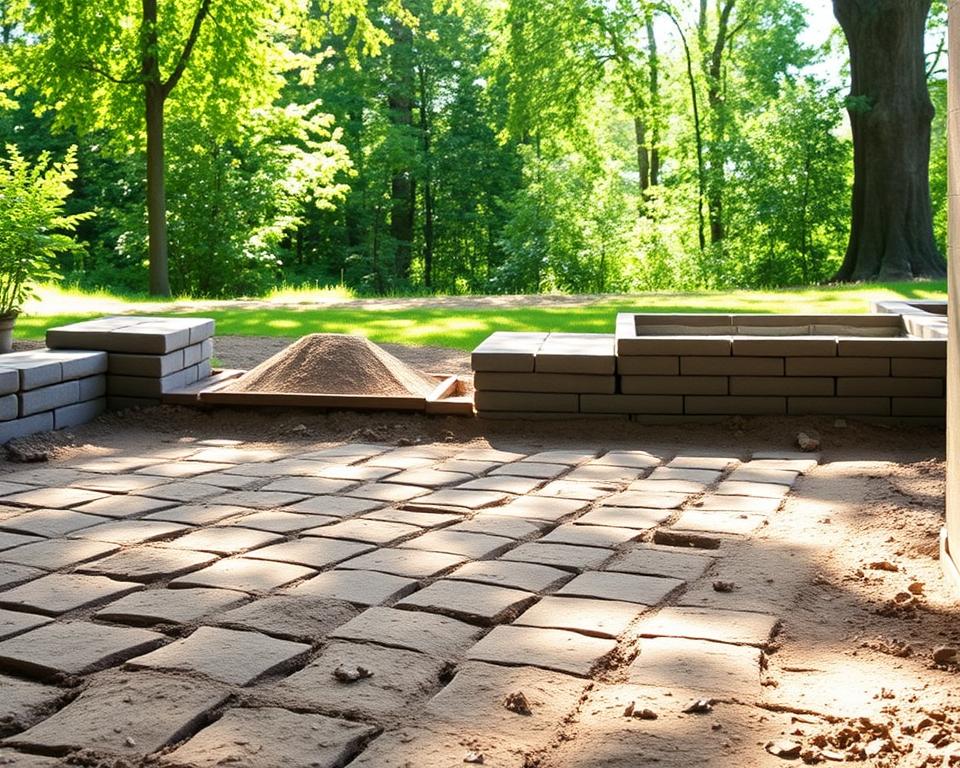Outdoor Lounge Fundament Vorbereitung