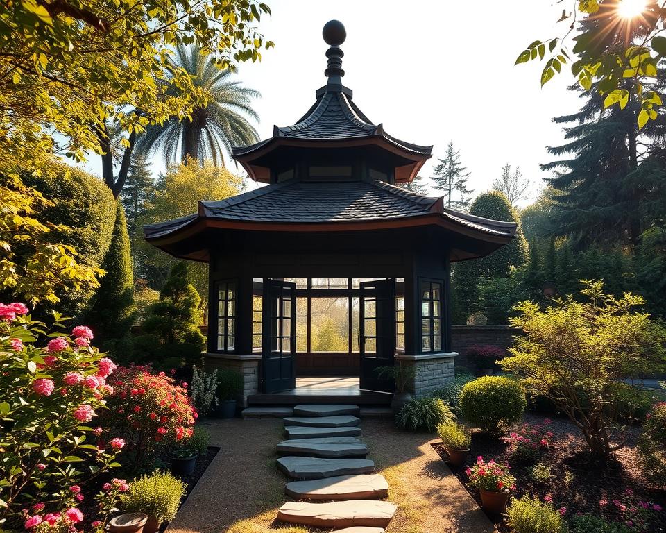 Pagodendach Gartenhaus Design