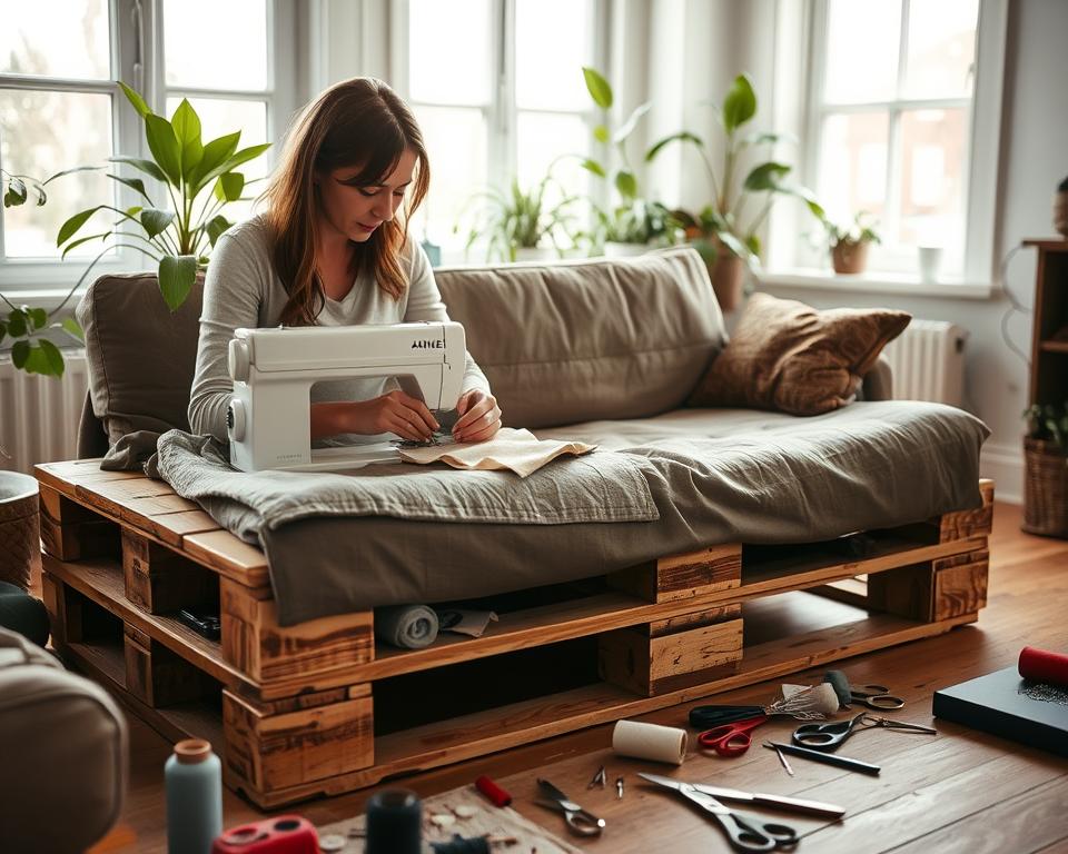 Palettensofa Bezüge nähen
