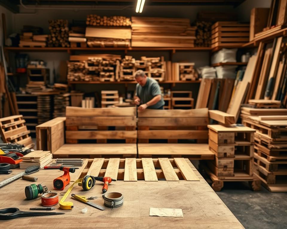 Palettensofa Vorbereitungsschritte