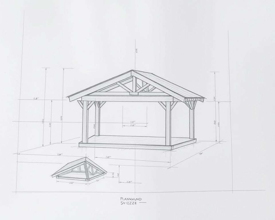 Pavillon Planung Skizze Pavillon Planung Skizze