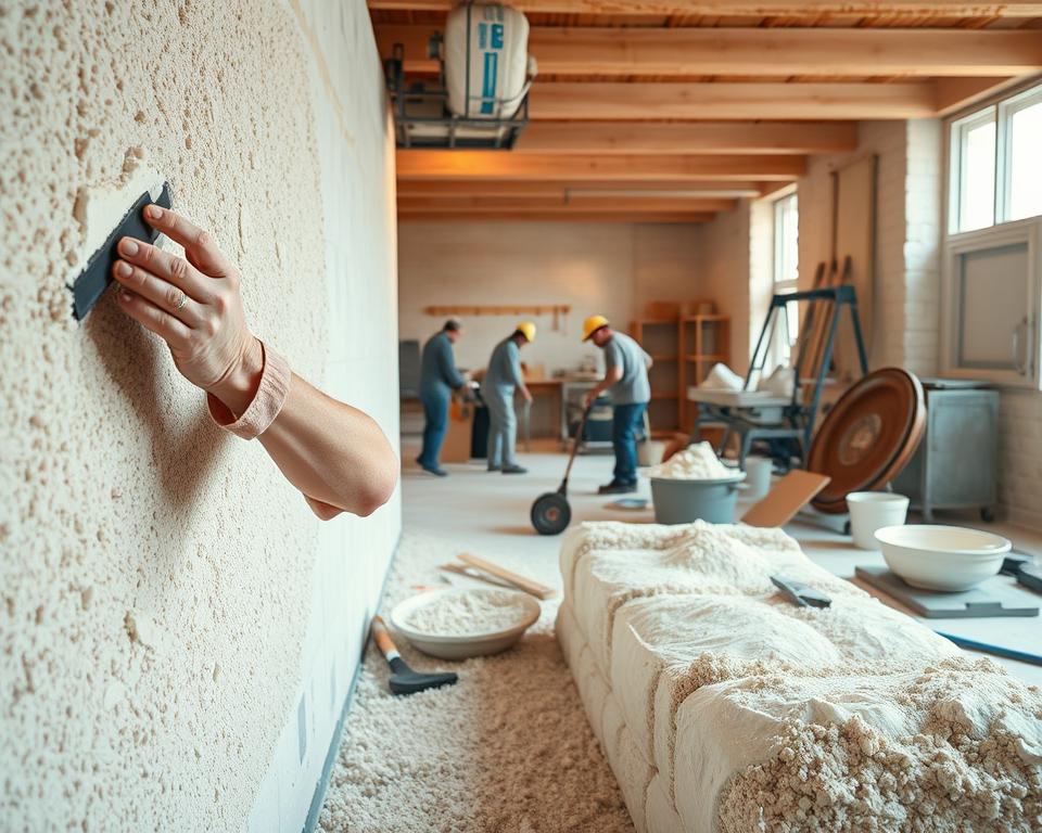 Perlite Dämmung Installation