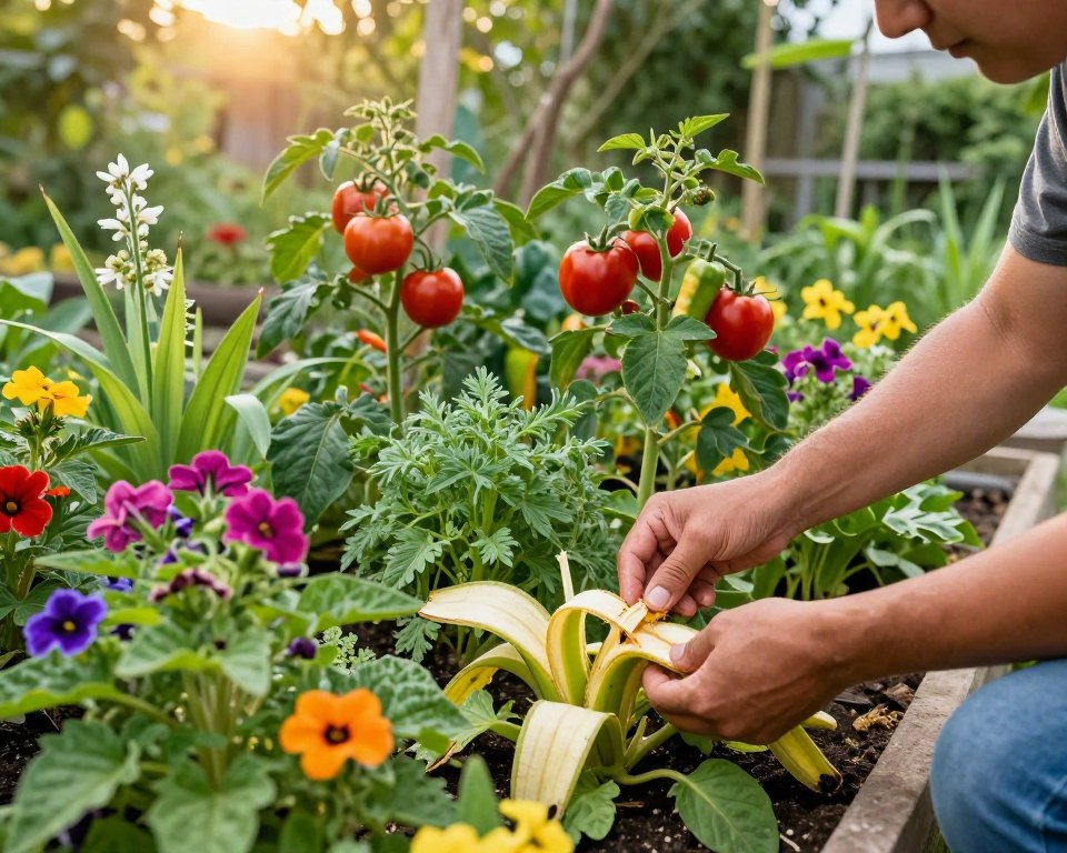 Pflanzen mit Bananenschalen düngen