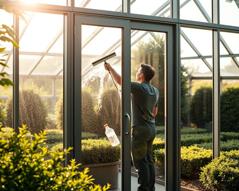 Pflege Glasgartenhaus Reinigung