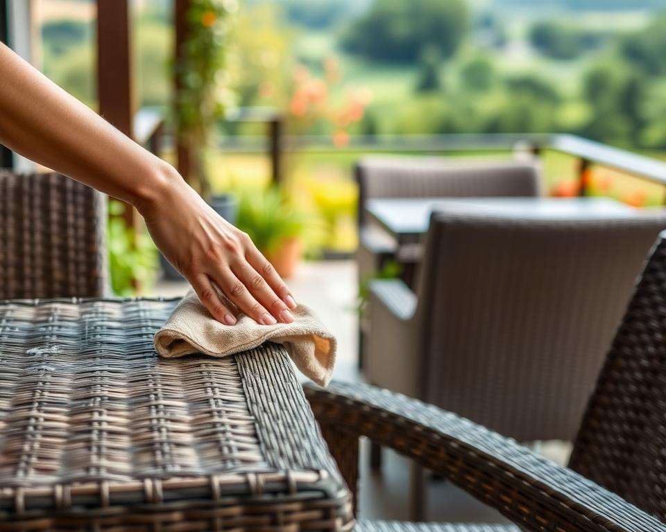 Pflege von Polyrattan Gartenmöbeln