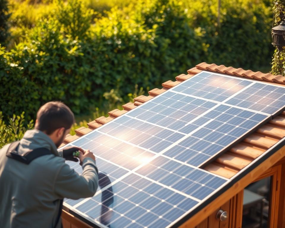 Photovoltaik Gartenhaus Installation