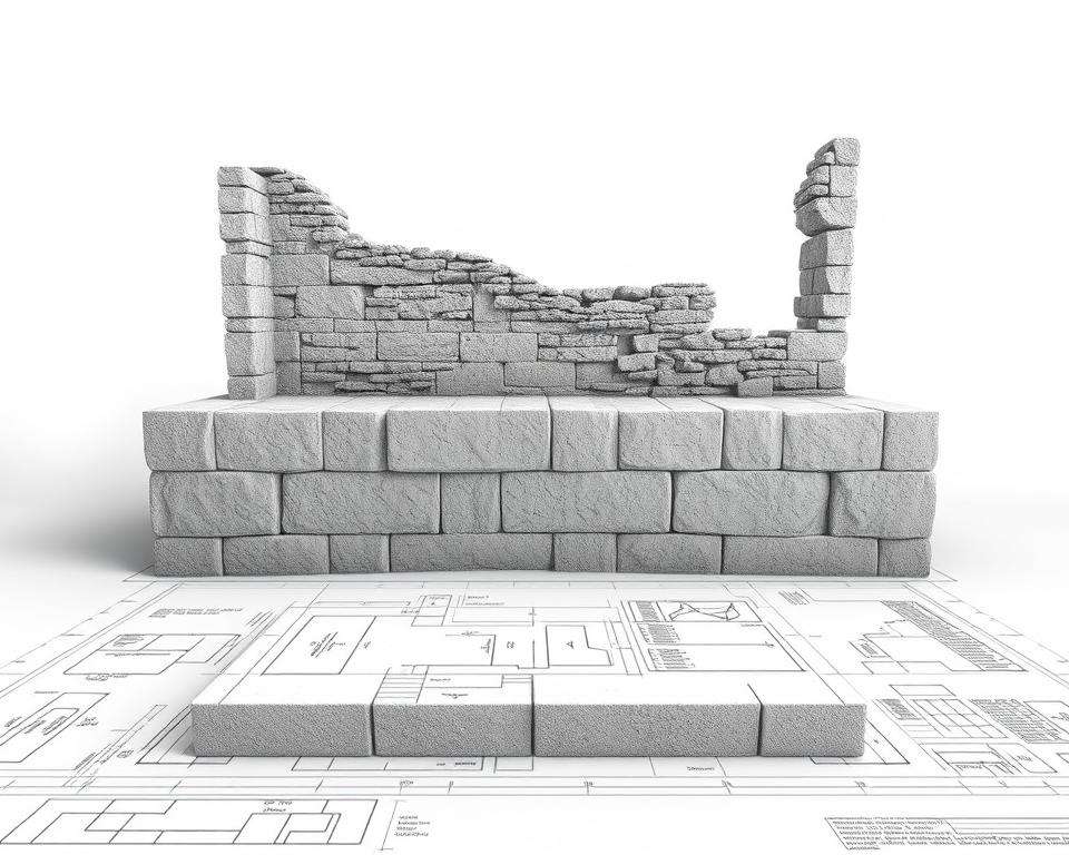 Planung Ruinenmauer Fundament