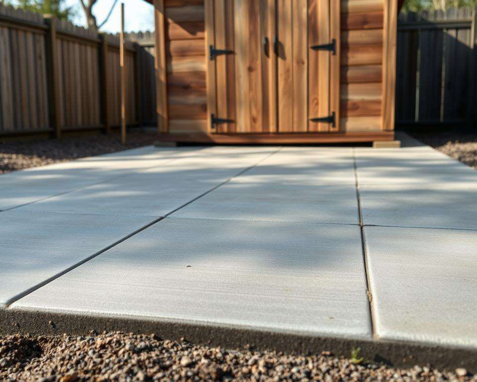 Plattenfundament Gartenhaus