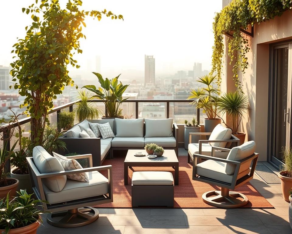 Platzsparende Terrassenmöbel