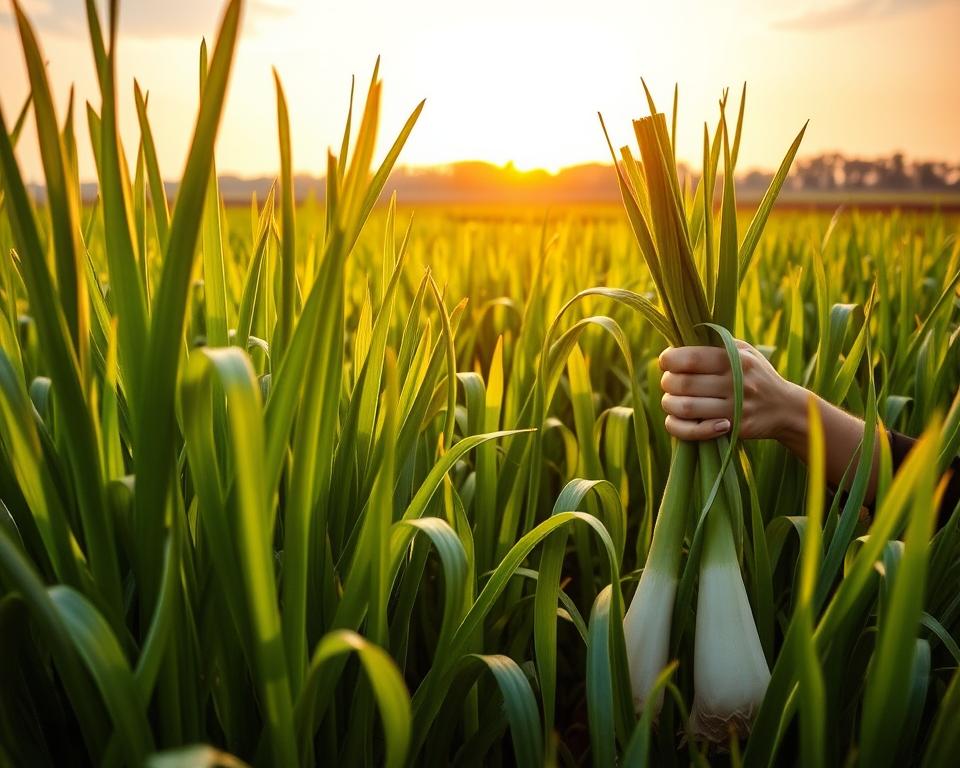 Porree Erntezeit Saisonaler Erntezeitpunkt