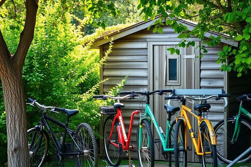 Entdecken Sie praktische und funktionale Fahrradaufbewahrungs-Ideen für den Garten