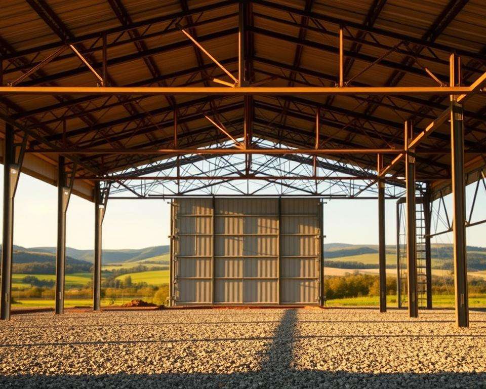 Rahmenkonstruktion Metallschuppen Stabilität