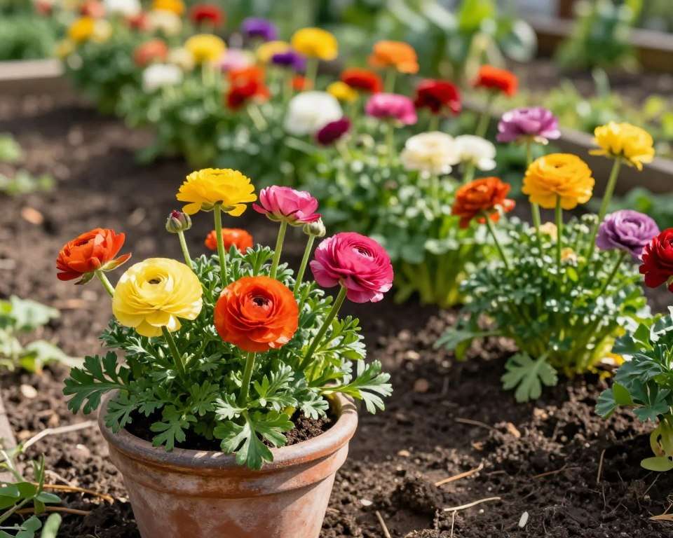 Ranunkeln Topf und Freiland Vergleich