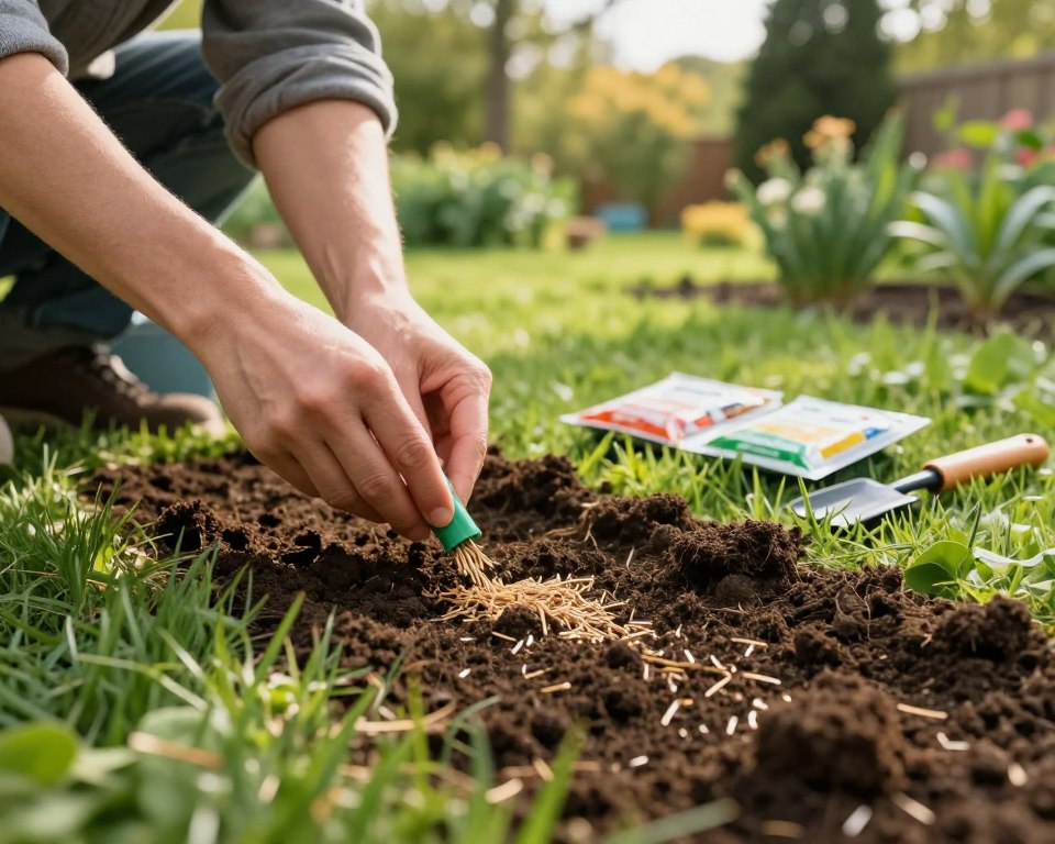 Rasen Aussaat Technik
