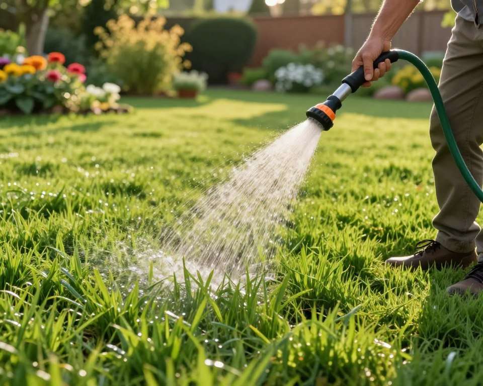 Rasen bewässern in der Anwachsphase
