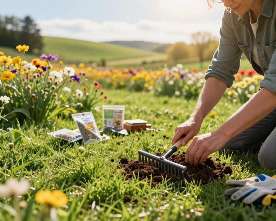 Rasen vorbereiten für Blumenwiese