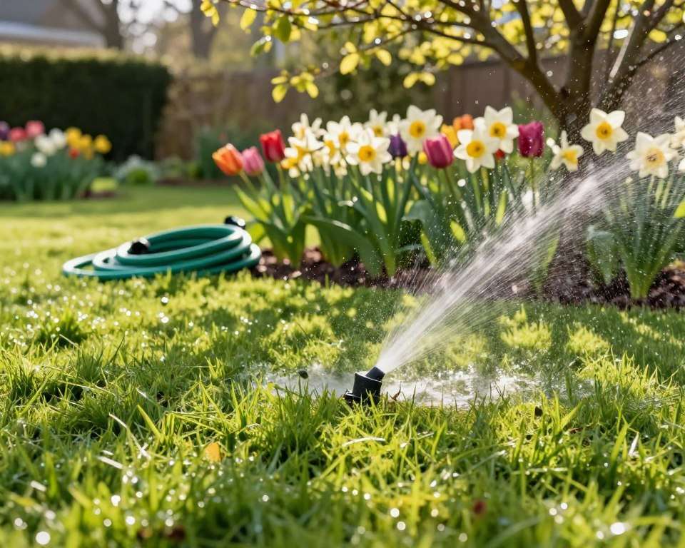 Rasenbewässerung im Garten