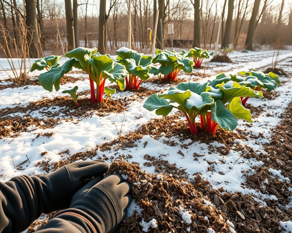 Rhabarber Bodenpflege im Winter
