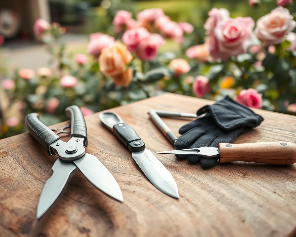 Richtige Werkzeuge für Rosenschnitt