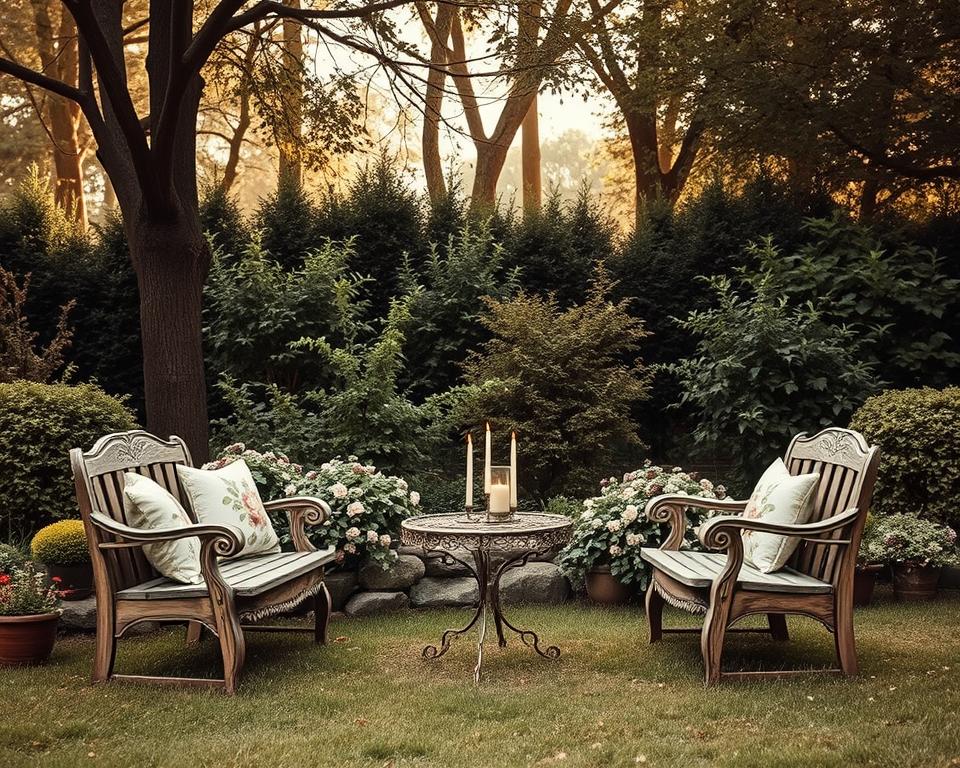 Romantische Gartenmöbel Vintage-Deko