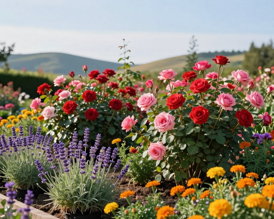 Rosenbegleitpflanzen im Garten