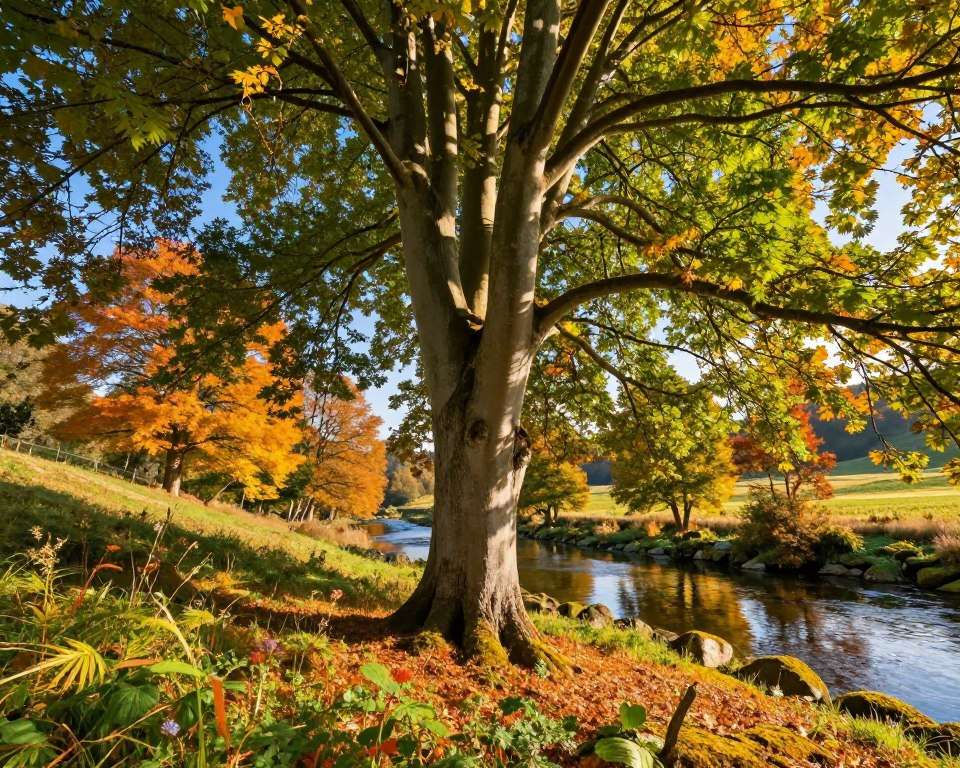 Rotbuche Laubbaum in deutscher Landschaft