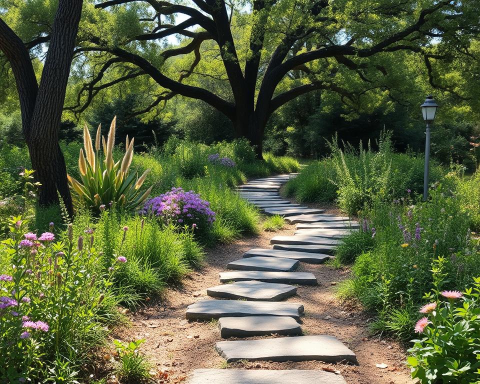 Rustikale Gartengestaltung mit Natursteinpfaden