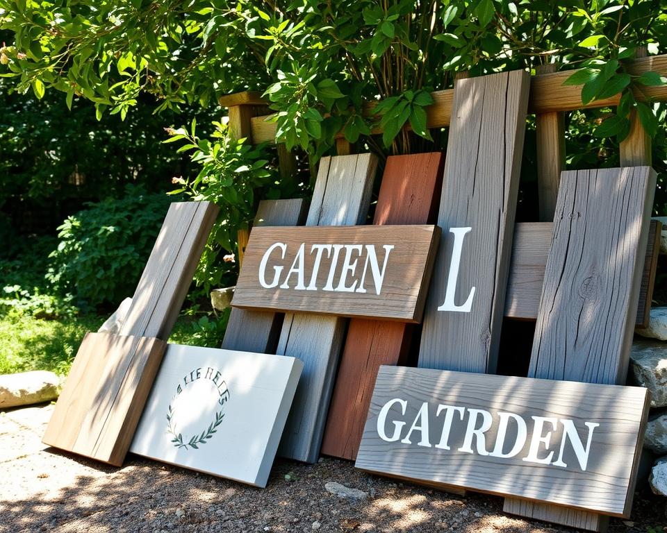 Rustikale Gartenschilder Holzbeschriftung
