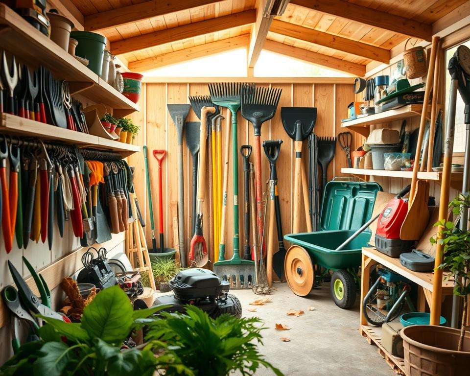 Saisonale Sortierung Gartengeräte