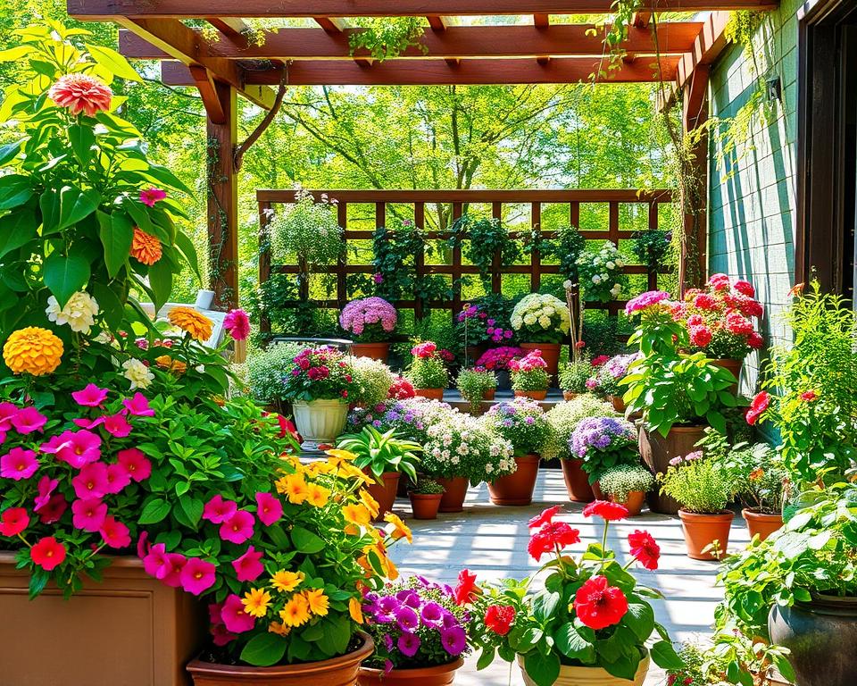 Saisonale Terrassenbepflanzung