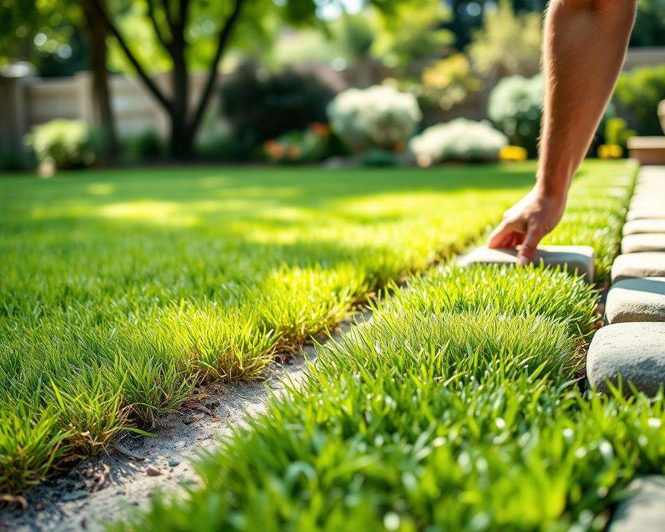 Sandbett Verlegung Rasenkante Sandbett Verlegung Rasenkante