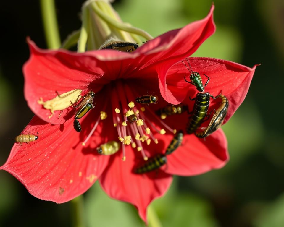 Schädlinge an der roten Spornblume