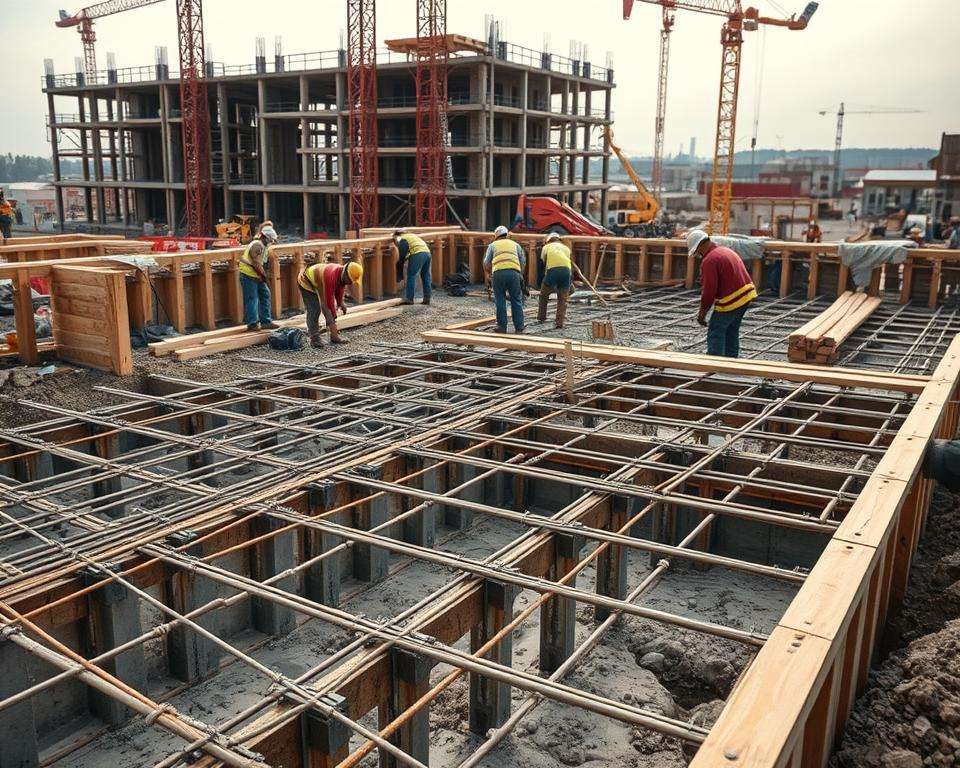Schalung Bewehrung Betonfundament