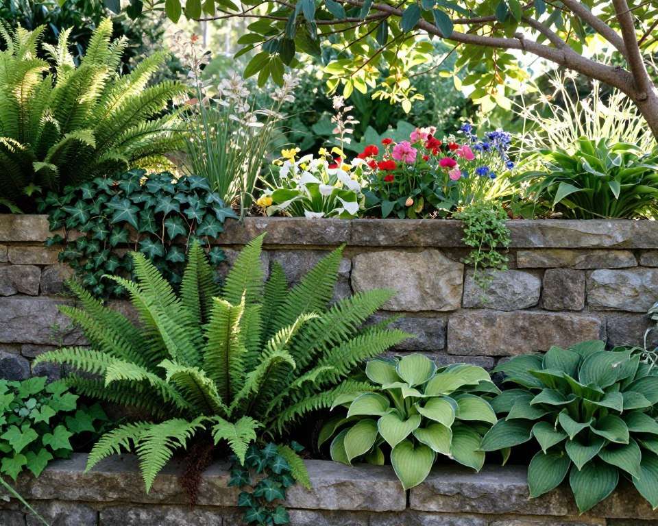 Schattenpflanzen Mauer Beispiele